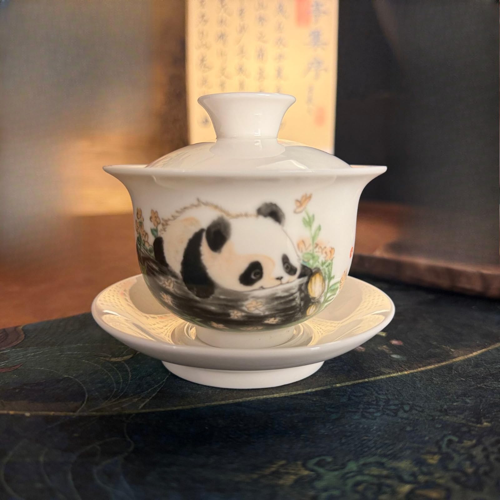 Juego de té de Kung Fu con gaiwan artesanal para infusionar hojas sueltas