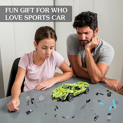 Miniatura 4 de TinaJOJO Sport Technic - Bloques de construcción de automóviles para adultos y niños, kit de construcción de autos de carreras de velocidad con