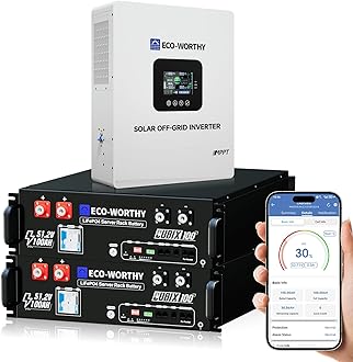 Home Power Station Backup Power,10240Wh LiFePO4 Battery Support Communication、Bluetooth and WiFi,AC 5000W Inverter, 2Hr/5Hr Fast Charge,for Home Backup,Emergency,Solar System Components