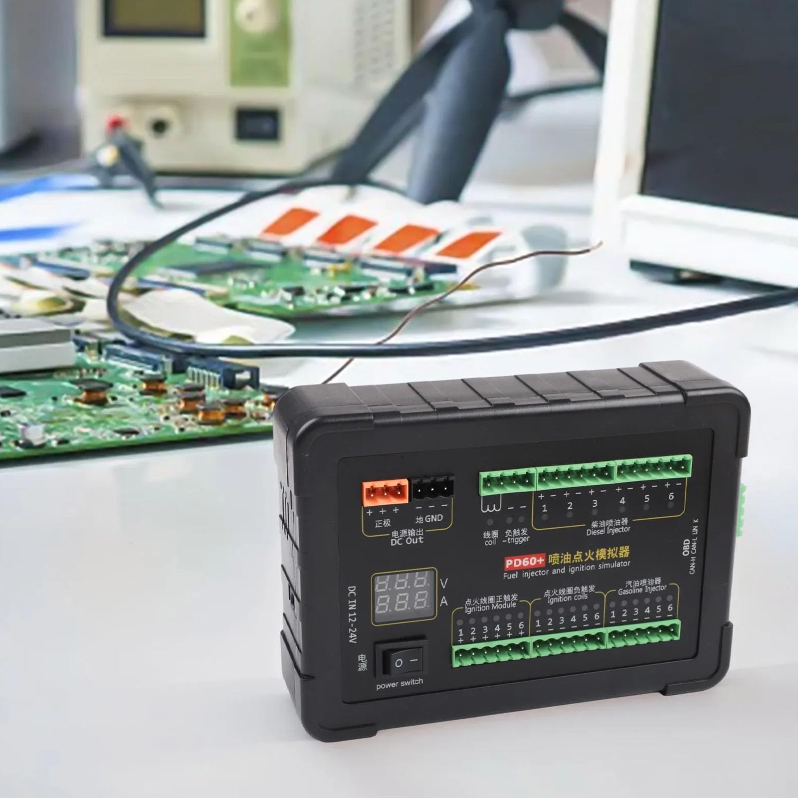Eficiente equipo de prueba de combustión de 12 V para vehículos productivos con unidad de inyección, función de diagnóstico para sistemas de alimentación, dispositivo de simulación de