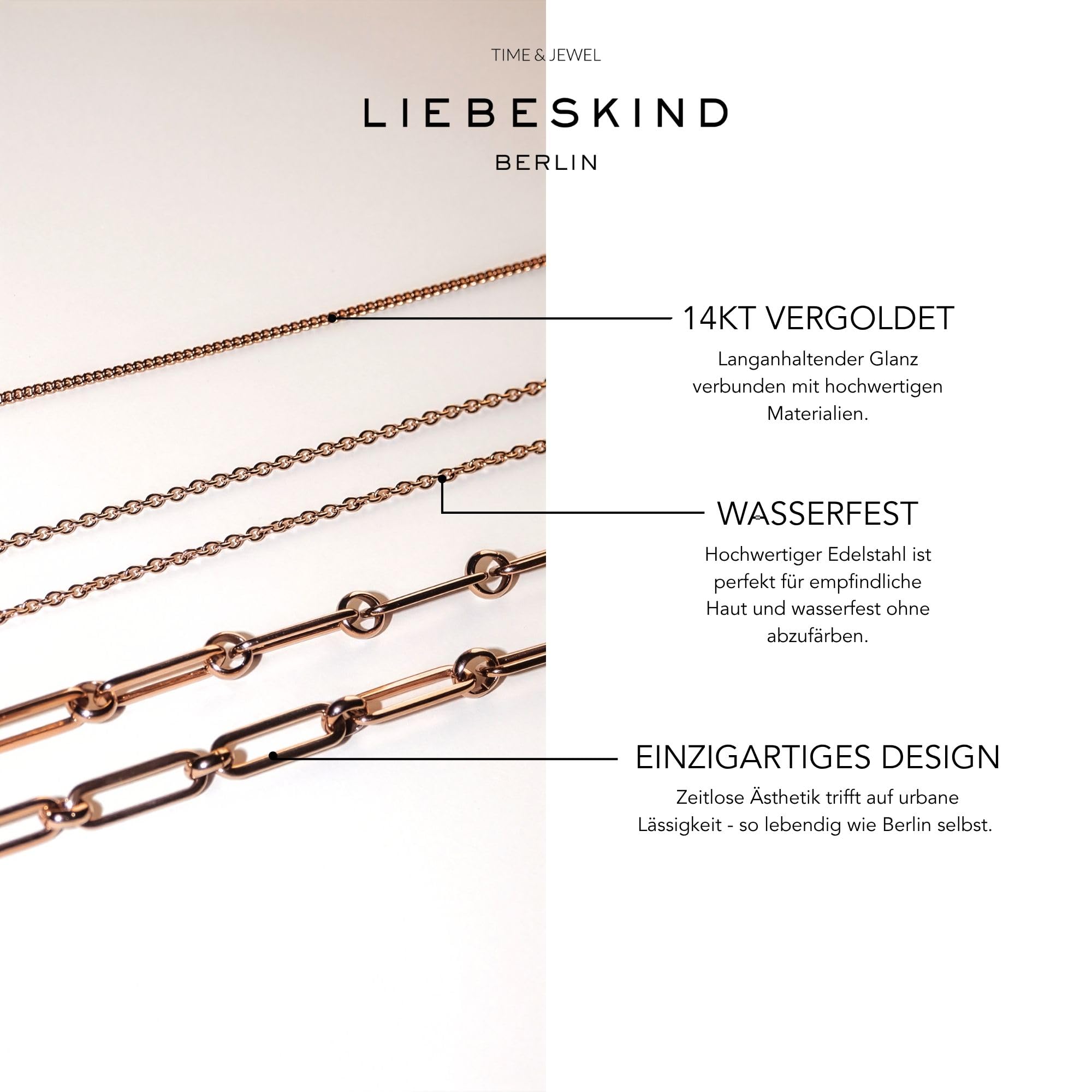 LIEBESKIND BERLIN Basic Damen Armband – Edelstahl-Armband in Silber, Gold, Roségold & Schwarz – cool, modern & alltagstauglich