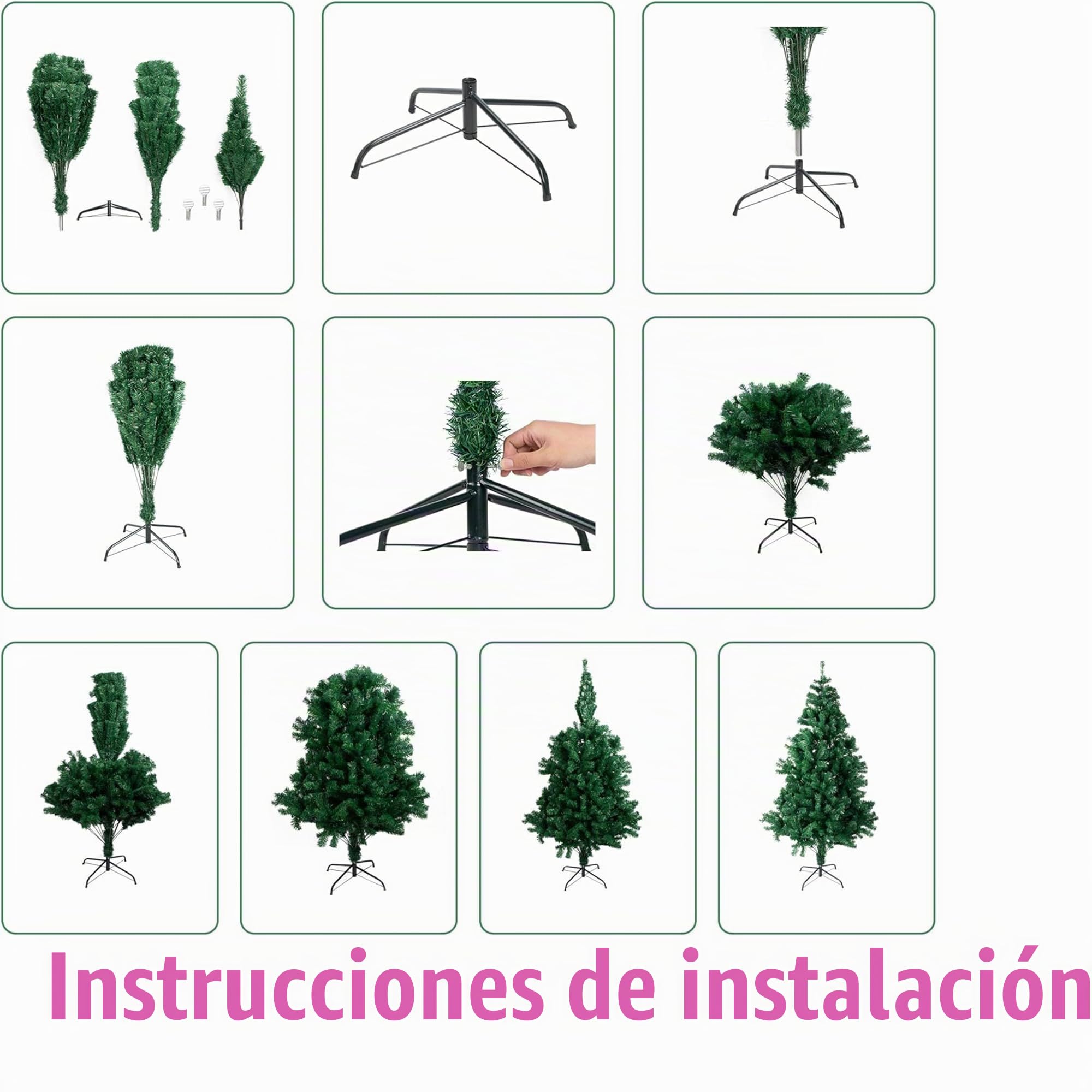 Carnavalife Arbol de Navidad, arbol Navidad Blanco 180cm, arbol de Navidad Plegable 120cm/150cm/180cm, Navidad Invierno Fiesta (Rosa, 180cm-600Tips)