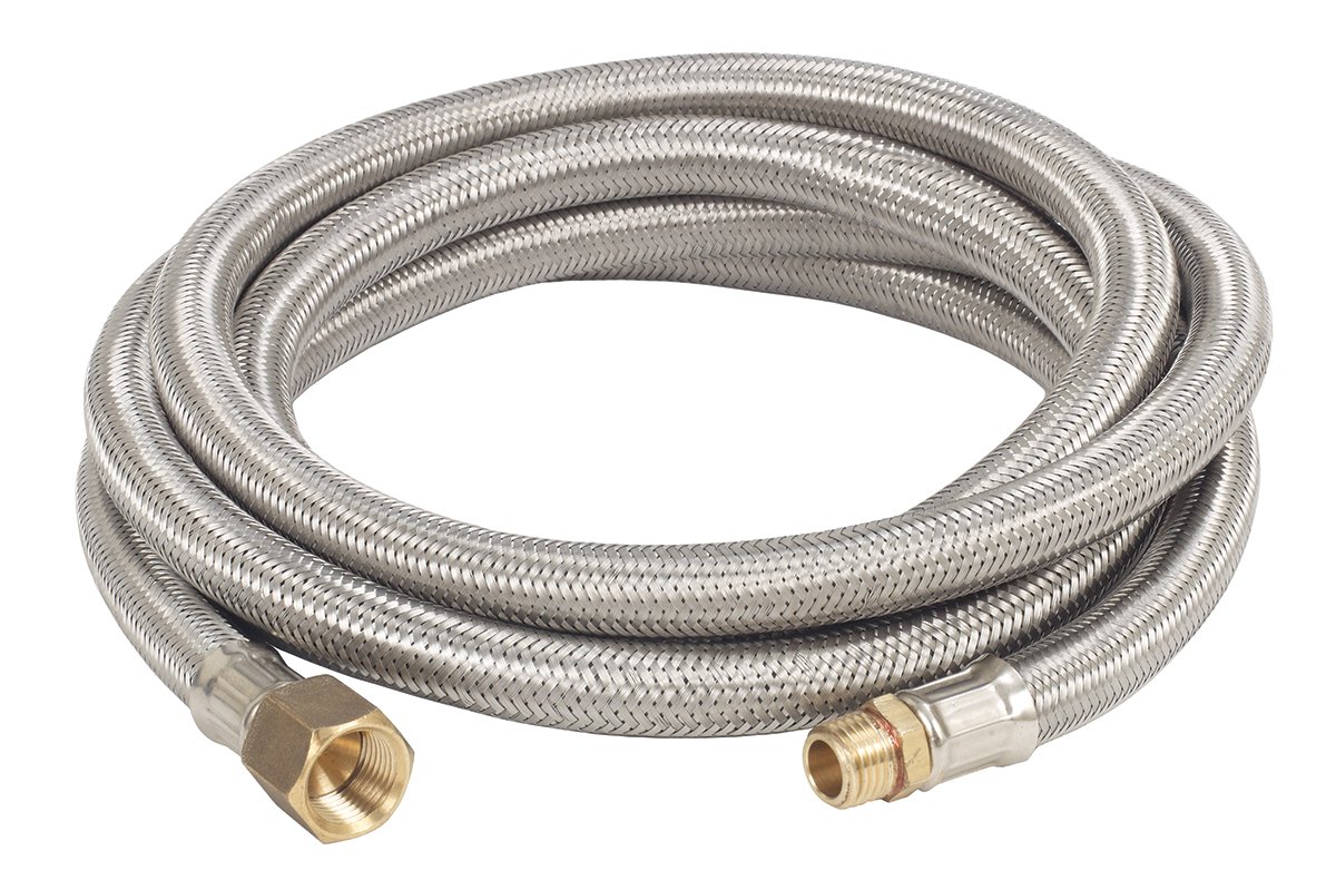 Bayou Classic M7910 10-ft High Pressure LPG Hose - Stainless Steel Braided
