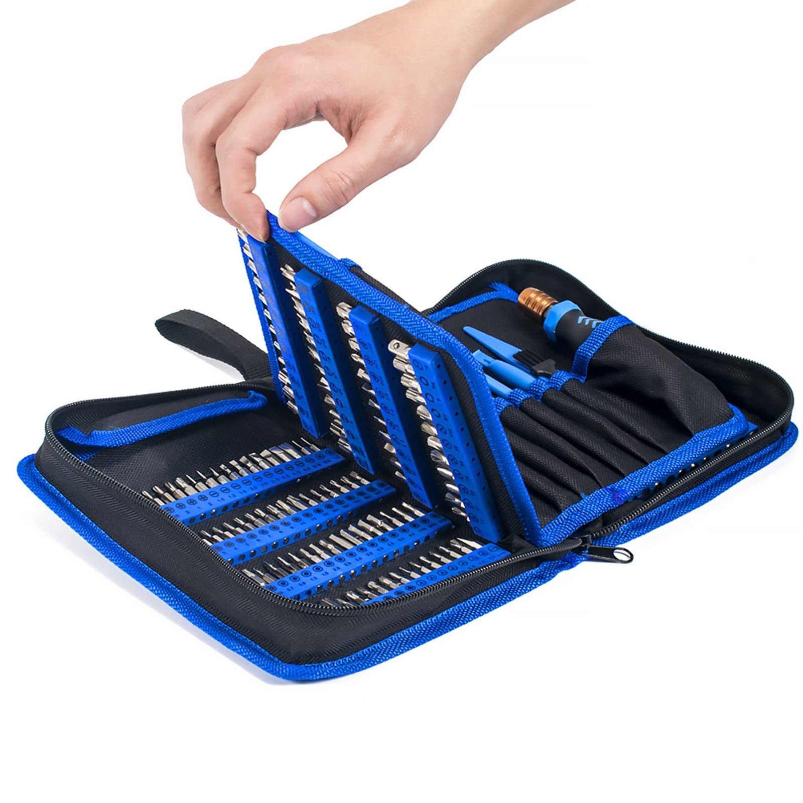 Zestaw precyzyjnych śrubokrętów, 270 w 1, magnetyczny mały zestaw wkrętaków z Torx, Phillips, płaską głowicą, sześciokątną, mini śrubokrętem premium do telefonu, zegarka, okularów (A)