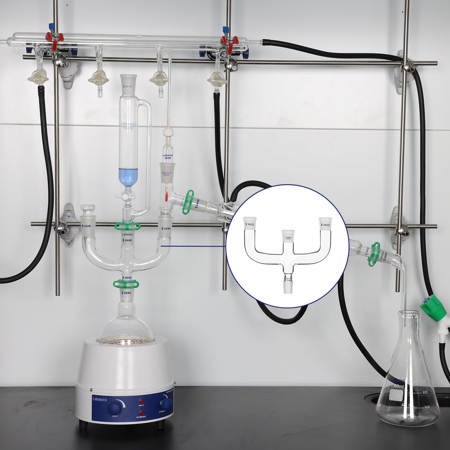 Labasics 4 Way Claisen Distillation Adapter with 14/20 Joints Connecting Adapter Lab Supply — Amazon image 7