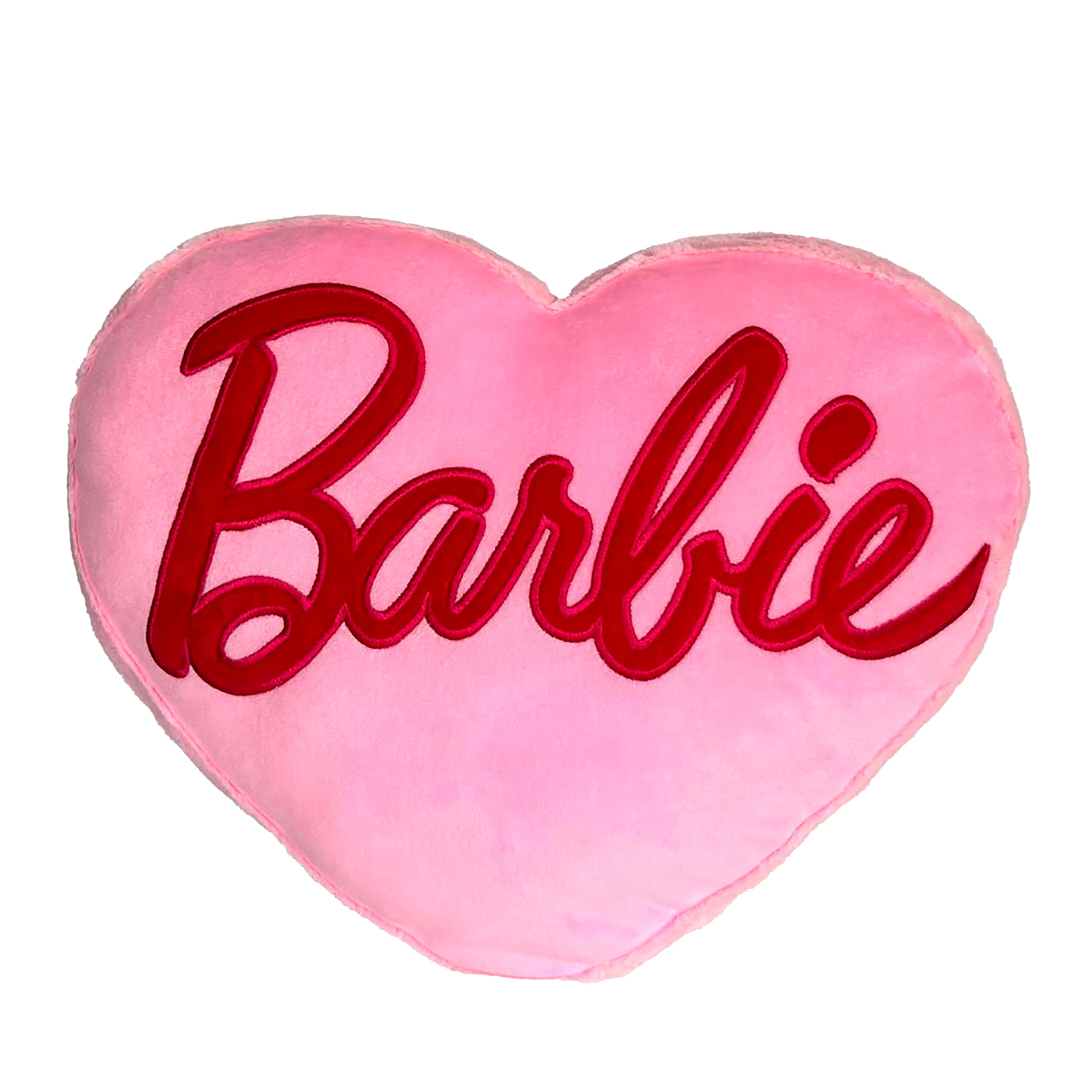 Barbie PPI-BBCU-003 Embroidered Pink Cushion, Soft Plush Heart