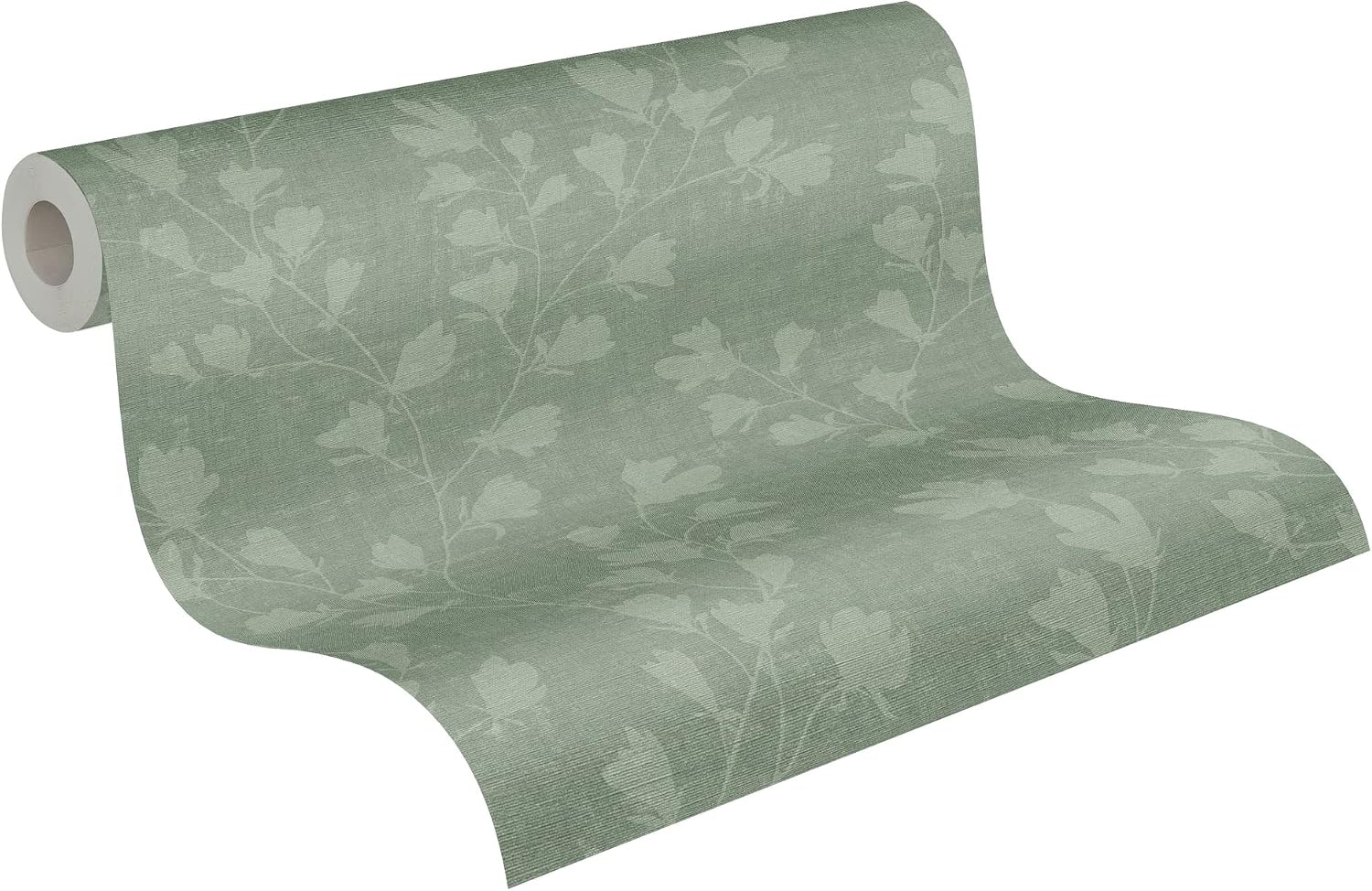 Wallpaper Floral Green Eucalyptus Mint A.S. Création Nara 387473 Wallpaper, Leaf Vine, Fiberwallpaper, 10.05m x 0.53m, Made in Germany
