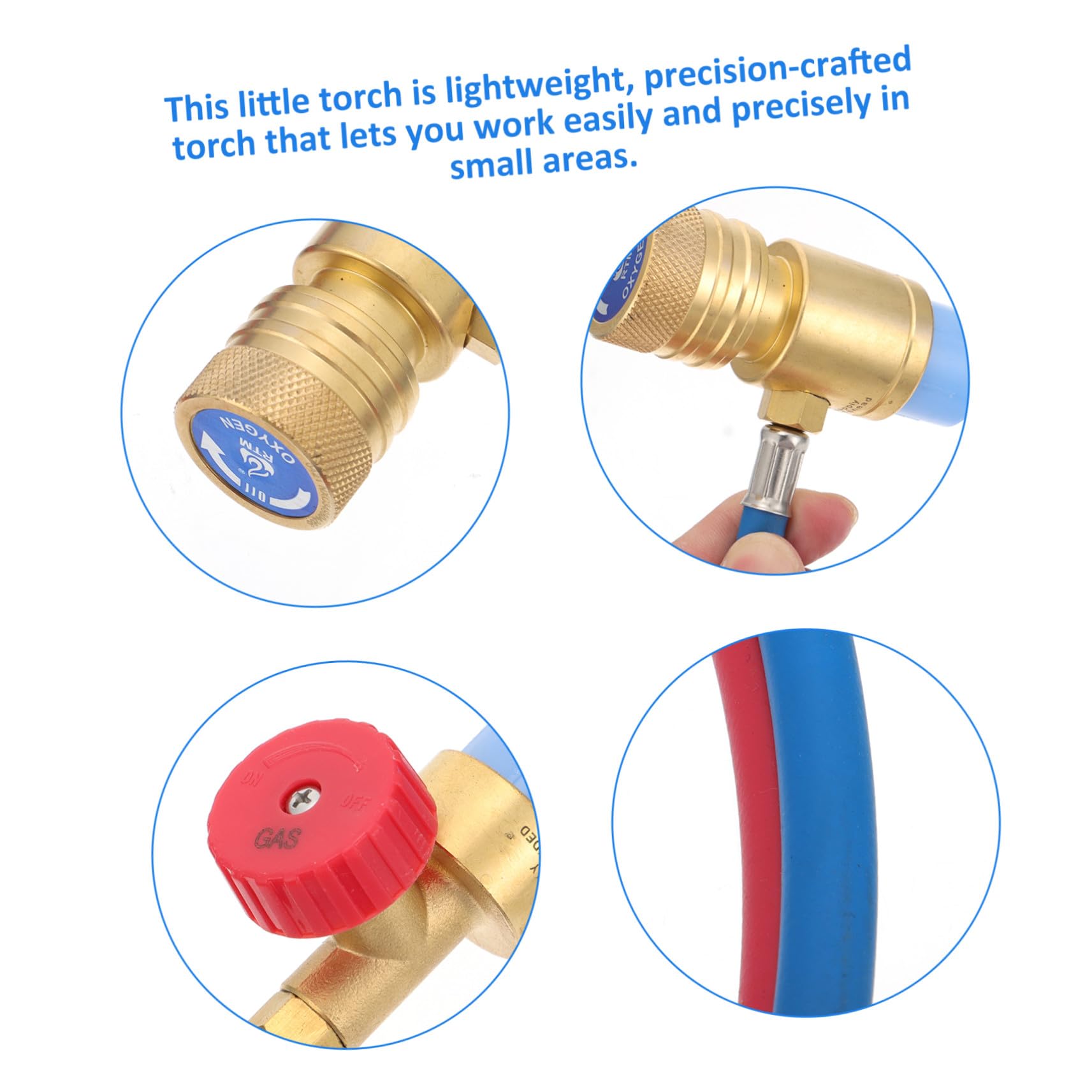 Lurrose Antorcha de Gas de Cobre y Goma y Mangueras Flexibles Mini para Soldar con Llama Regulable y Portátiles para Trabajos de Soldadura Detallados