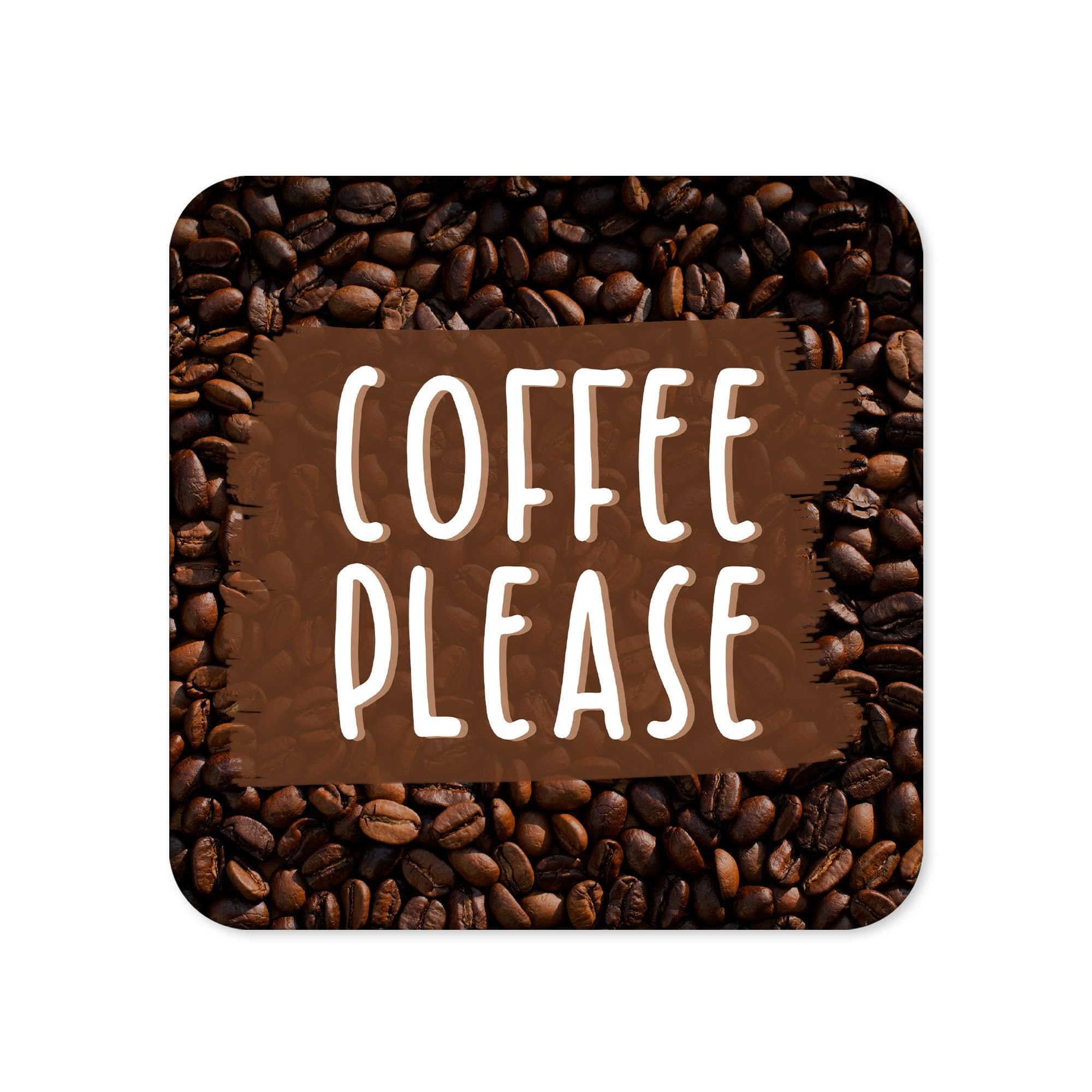 Coffee Please Coaster - Work from Home Coasters New Job Gifts Leaving Work Gift Boss Student Colleague Banter Desk Placemat Tea - CC5