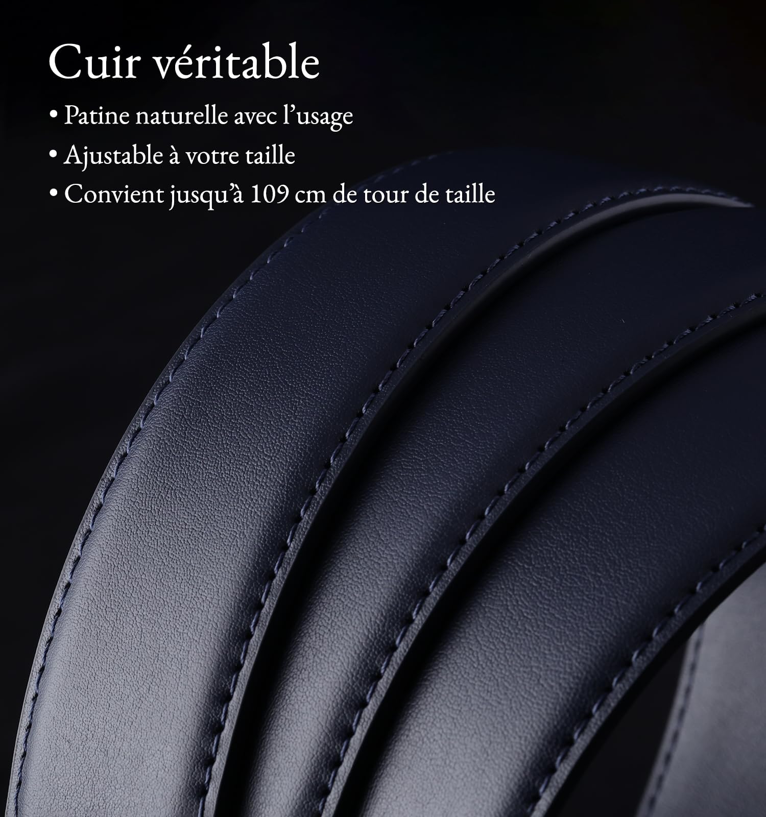 Litume GREEN GOLF Ceinture de Golf à Cliquet – Design Sans Trou, Boucle Micro-Réglable avec Marqueur de Balle Magnétique en Émail