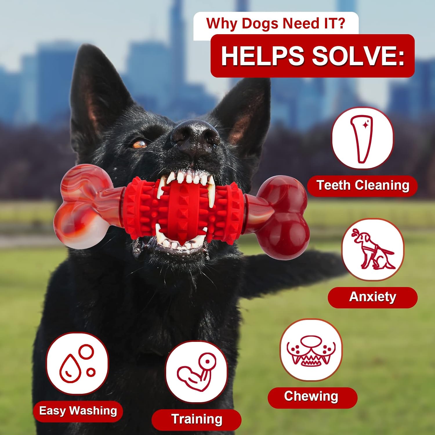 Tough Dog Toys for Large Dogs Aggressive Chewers, Taporse Dog Chew Toys for Aggressive Chewer Medium Breed, Durable Rubber Dog Toy for Puppy Teething Chew, Nylon Bone Heavy Duty Dog Toy : Pet Supplies