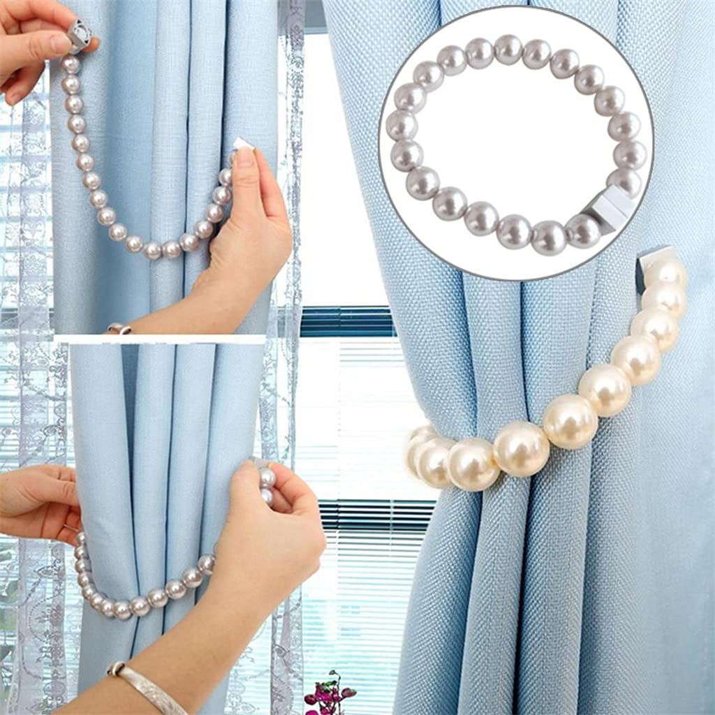 Rideau d'attache à Boucle magnétique en Perle ABS avec Boucle Corde Salle Accessoires de décoration de la Maison Salon (Couleur : B, Taille : Taille Unique) (Taille Unique A)