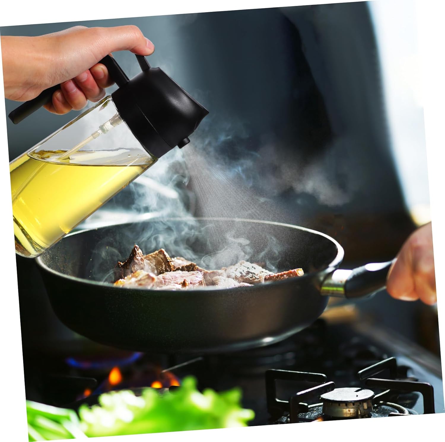 Oil Dispenser Spray Bottle Glass Olive Oil Dispenser Pump Bottle Leakproof Design Easy to Use