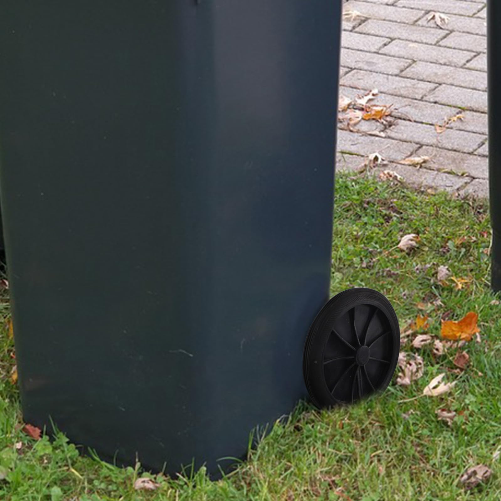 POPETPOP Ruote di Ricambio per Bidone della Spazzatura in Plastica Nero 2 Pezzi Foro da 2,3cm per Bidoni Esterni e Rimorchi, Facile Manutenzione e Stabilità Garantita