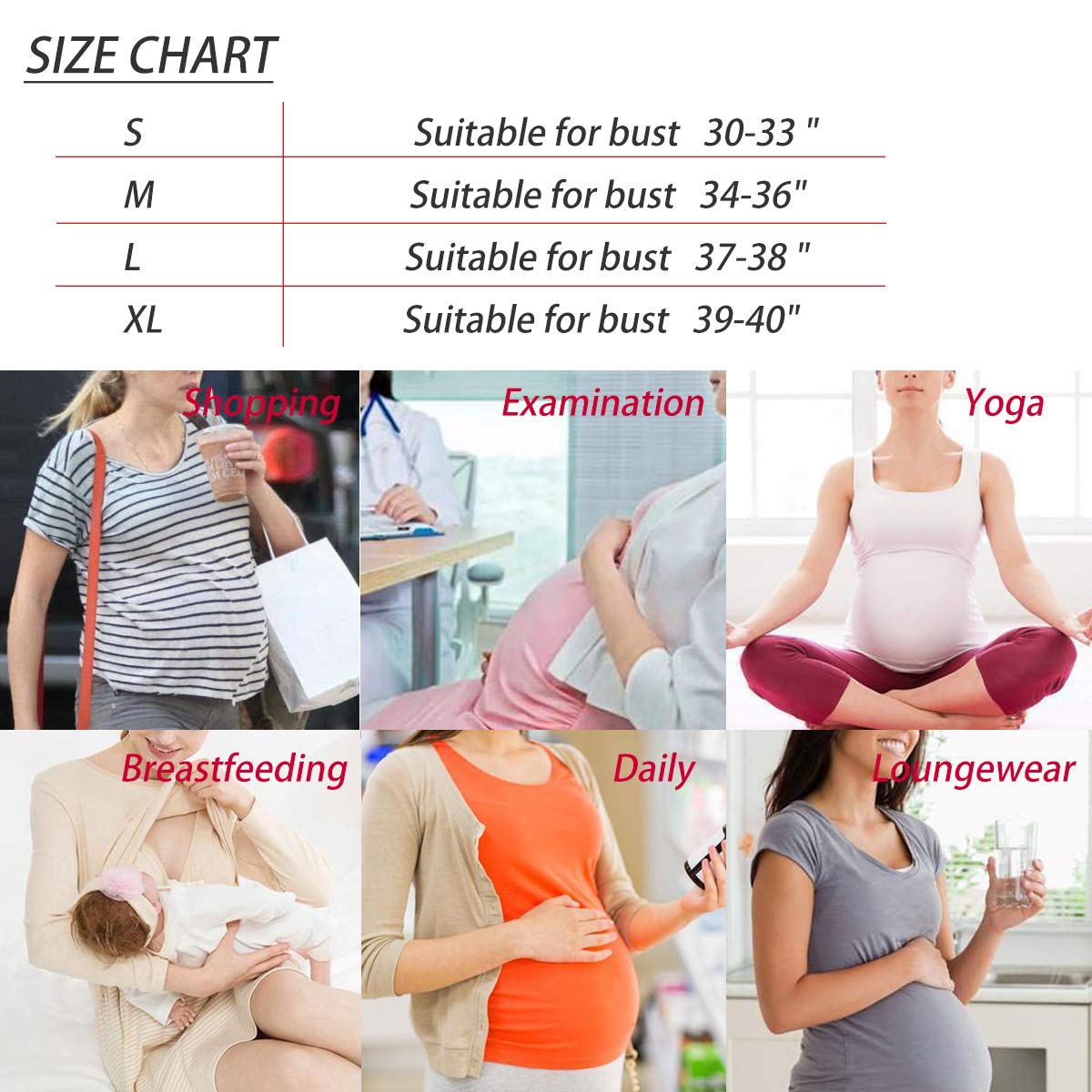 Femme Débardeur Grossesse Teeshirts Top Grossesse Hauts de Maternité Vetement Pyjama