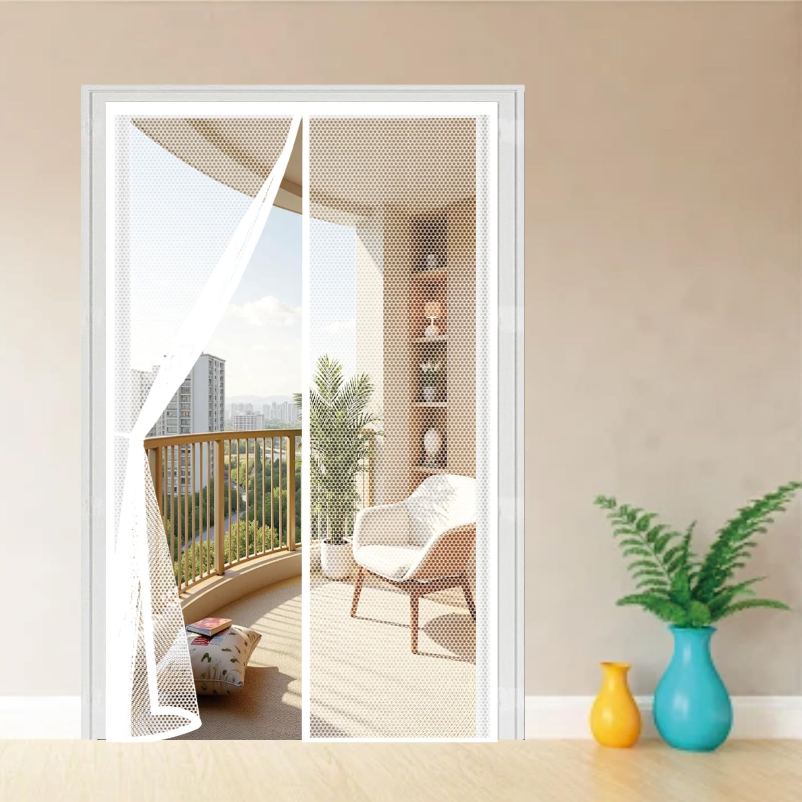 Moustiquaire aimantée porte 112x185 rideau anti-mouche sans perçage