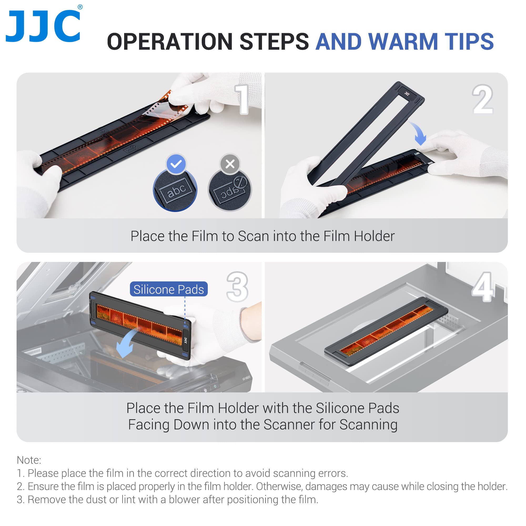 JJC Support Film Négatif 35mm, Support Magnétique Coulissant pour Scanner Films de 24 x 36mm sur Scanner Plat Standard avec Rétroéclairage Zone de Numérisation de l'unité Transparente 228,5 x 27,9mm