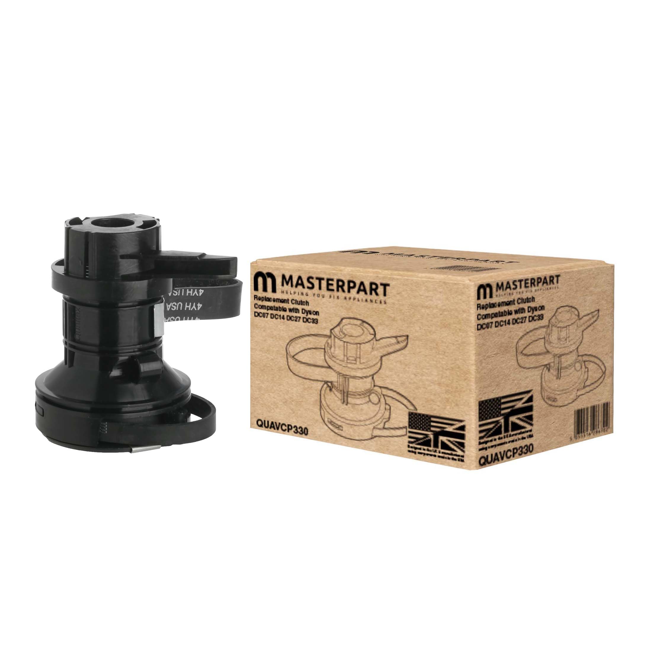 Masterpart Black Vacuum Clutch Complete With Belts To Fit Dyson Dc04, Dc07, Dc14, Dc33 Vacuum Cleaners