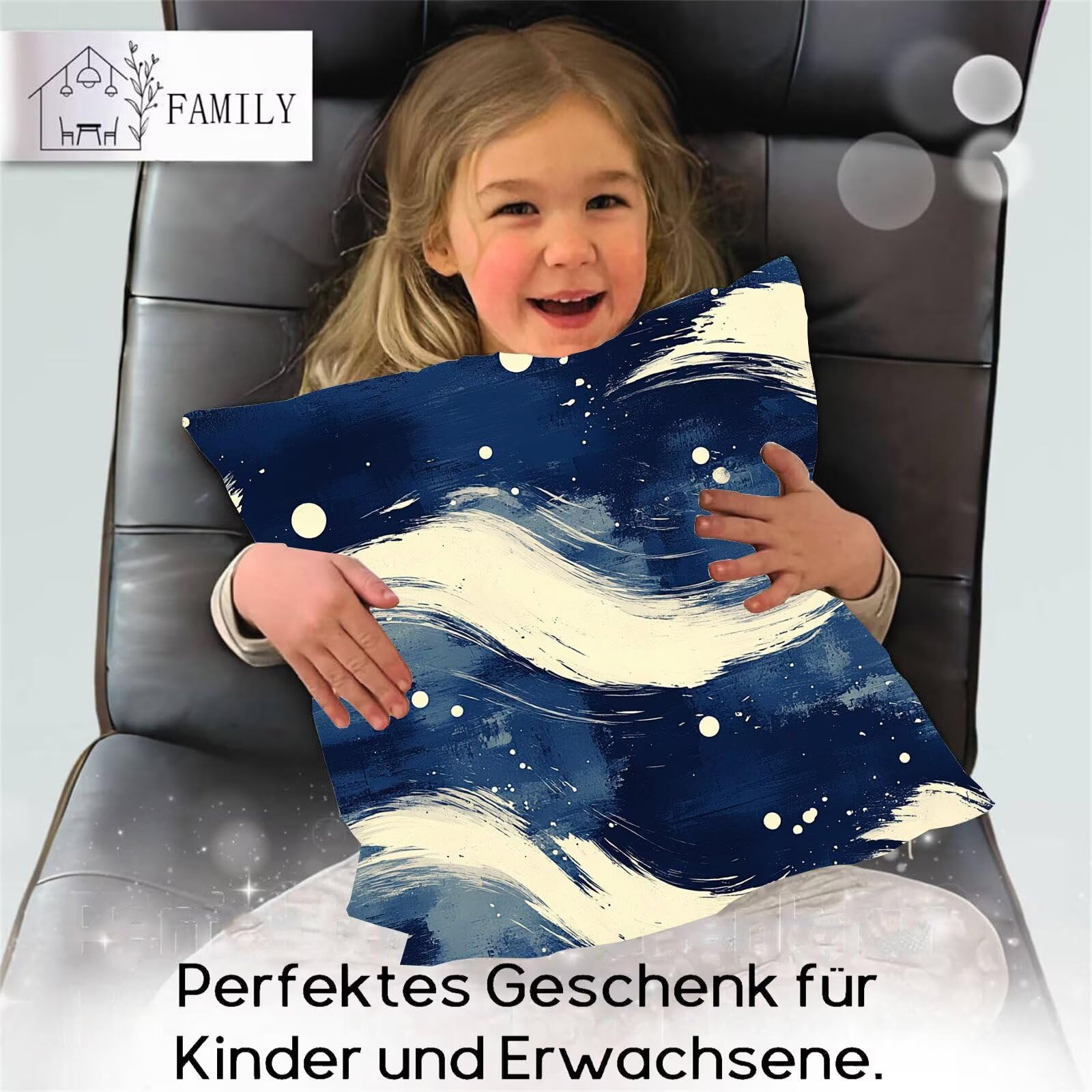 Juego de 4 Fundas Cojines Azul Arte 45 x 45 cm Fundas Cojines, Decoración Moderna Cojin Exterior, para Sofá salón Cama Sillas Decoración, Cuadrado Terciopelo Sofá Cojín Exterior (Sin Almohada) m-403