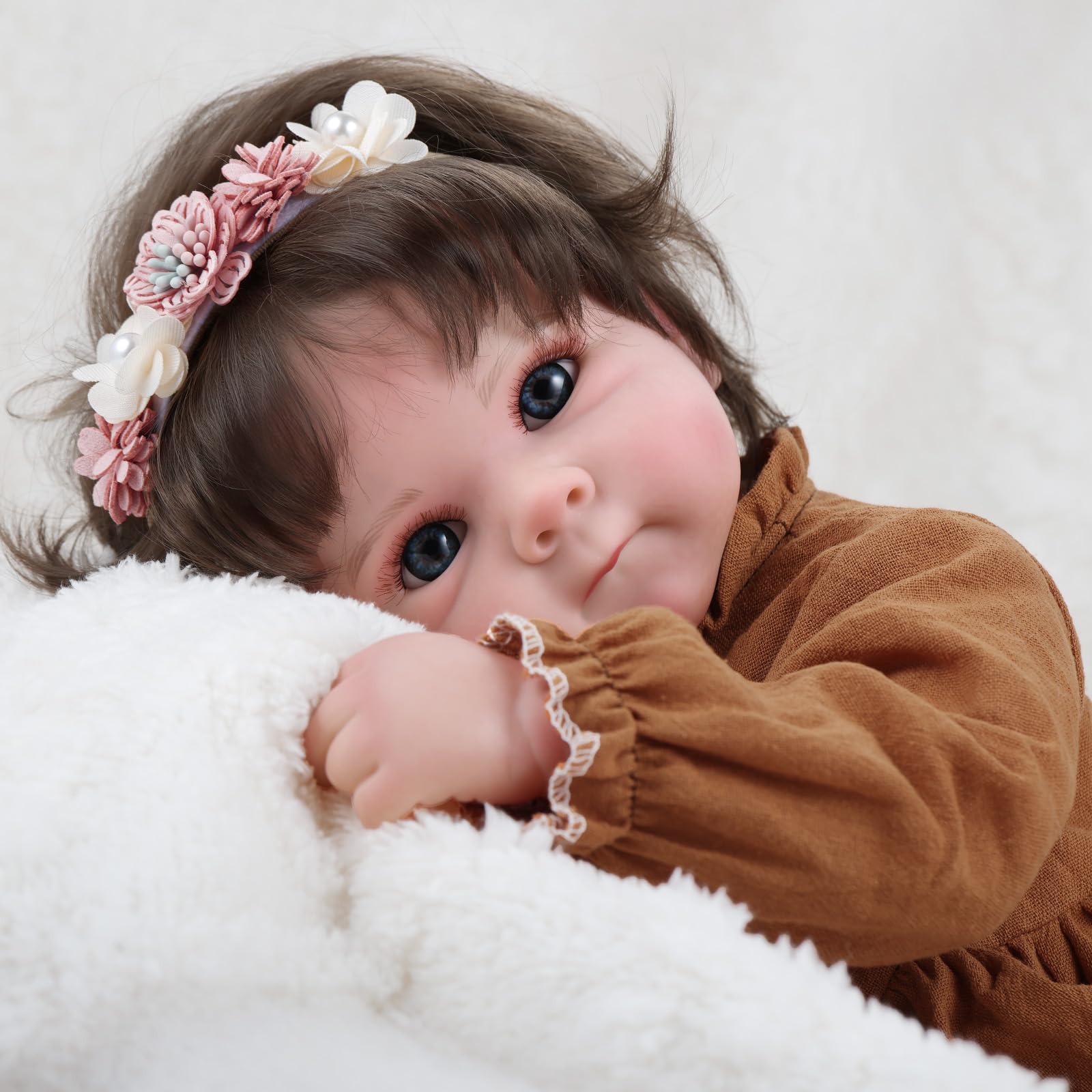 GAGAKU Reborn Mädchen Baby Puppe, 45 cm Lebensechte Babypupp