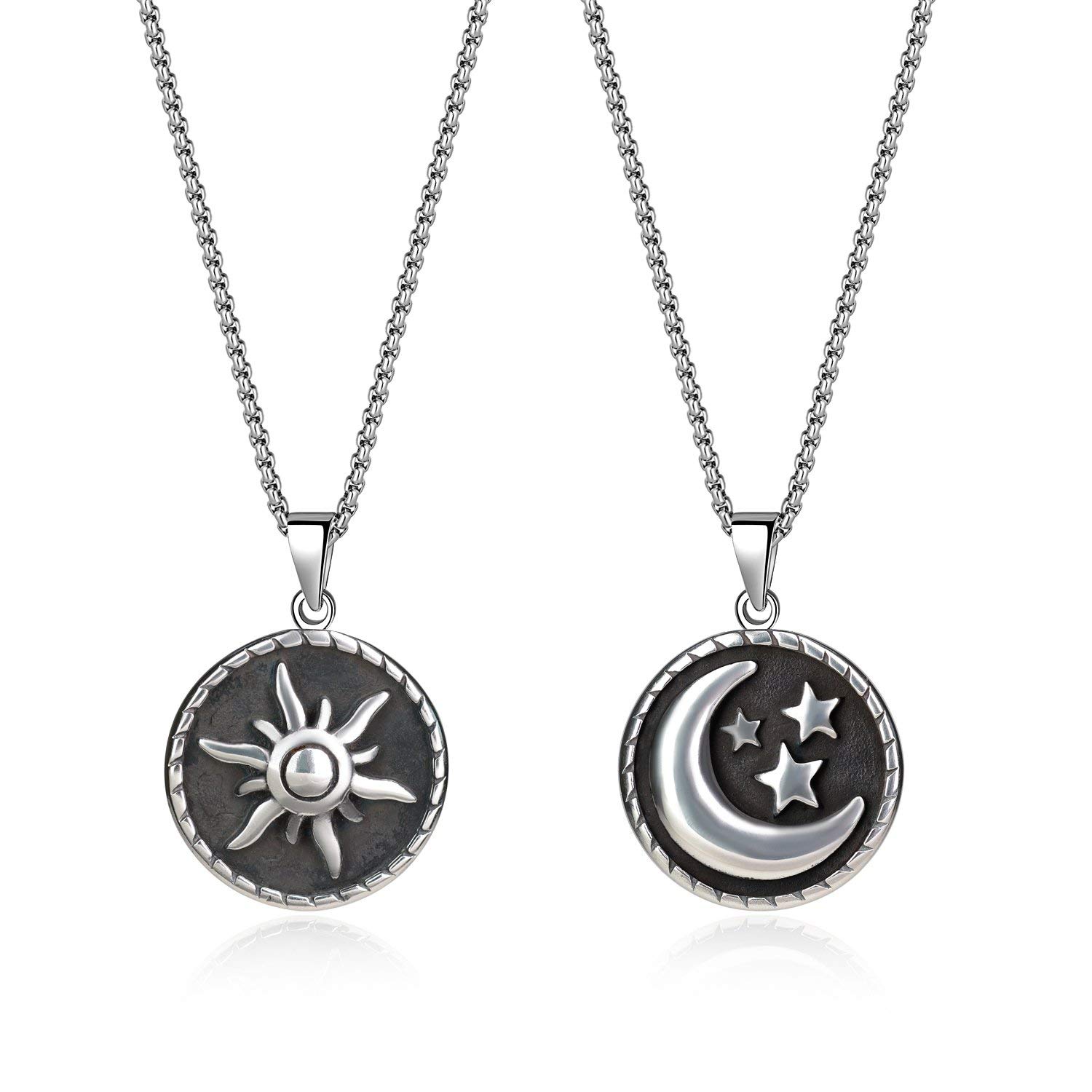 GAVUGAVU Yin Yang Moon and Sun Couples Necklaces