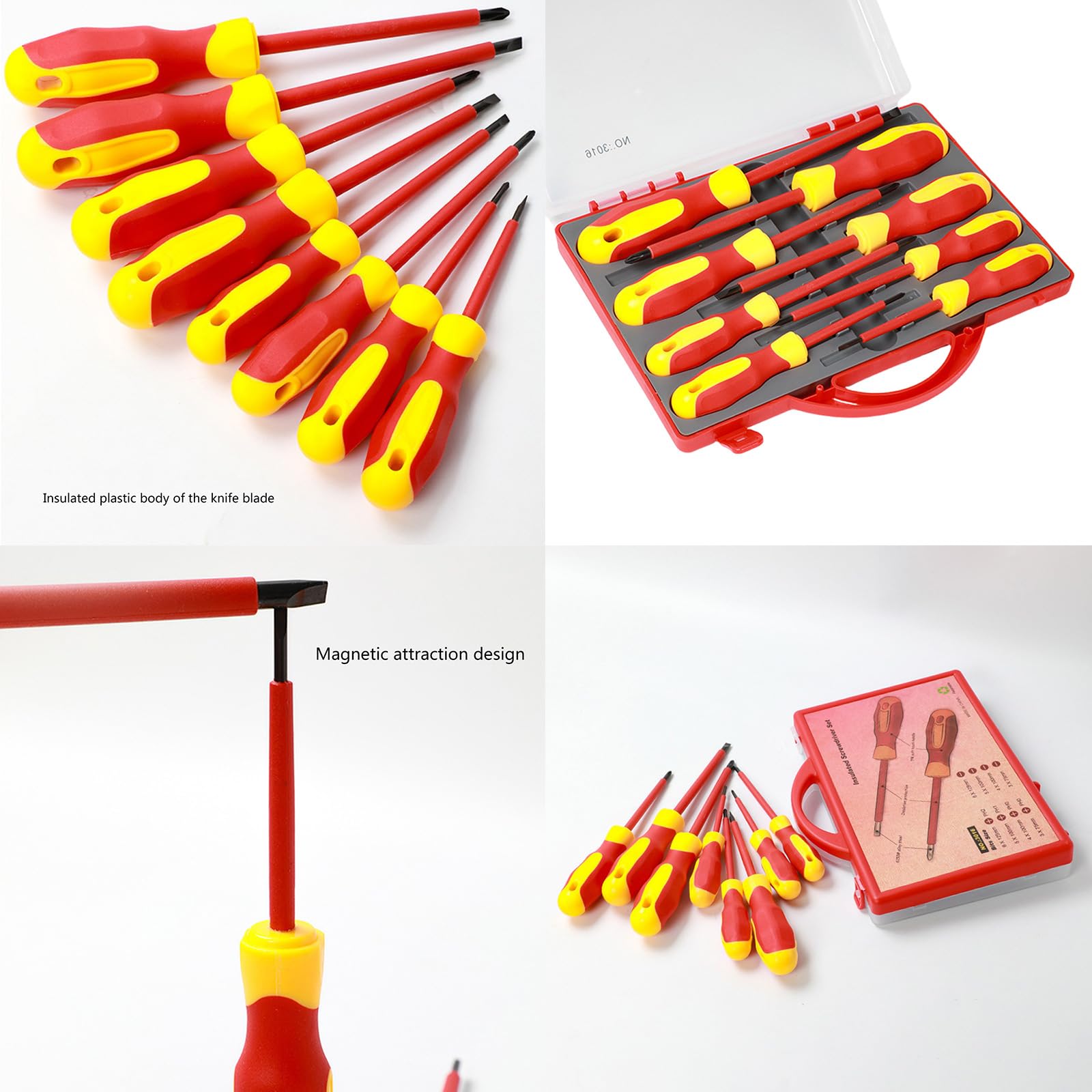 Set Cacciaviti Magnetici Set Utensili Manuali Isolati Multiuso Per Elettricisti Kit Strumenti Riparazione Multiuso Per Elettricisti