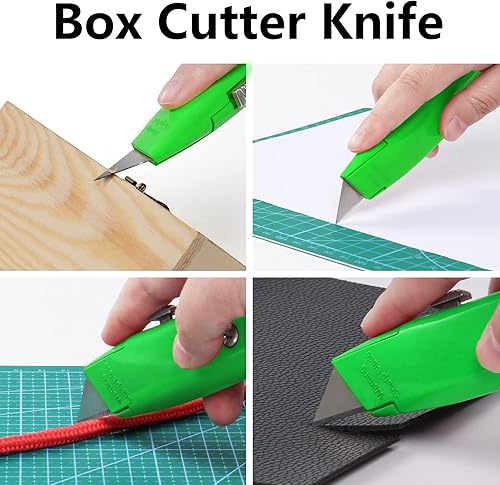 Miniatura 2 de DIYSELF Paquete de 2 cortadores retráctiles con 10 hojas de cuchillo utilitario, cuchillas afiladas de acero SK5, cortadores de caja para cartón,