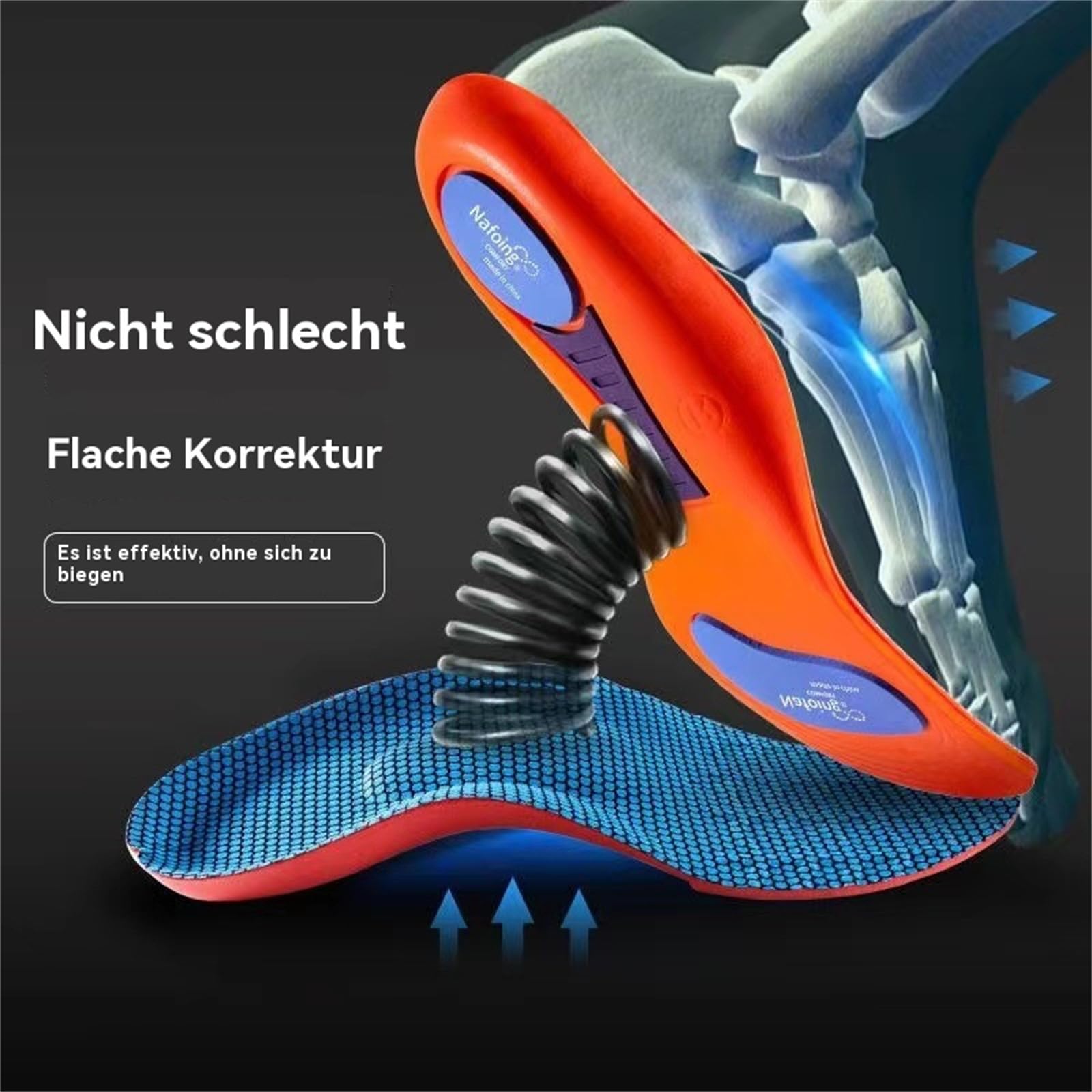 Comfysole, Comfysole Original, plantilla para fascitis plantar, plantillas ortopédicas cómodas, soporte para arco del pie, alivia la presión (2 pares de naranjas, 45-46)
