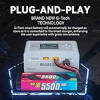 Vista 7 de Gens Ace Lipo Battery Charger IMARS D300 G-Tech Series Smart Dual Lipo Charger 16A AC 300W DC 700W Lipo ChargeWhite