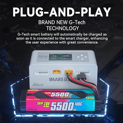 Miniatura 7 de Gens Ace Lipo Battery Charger IMARS D300 G-Tech Series Smart Dual Lipo Charger 16A AC 300W DC 700W Lipo ChargeWhite