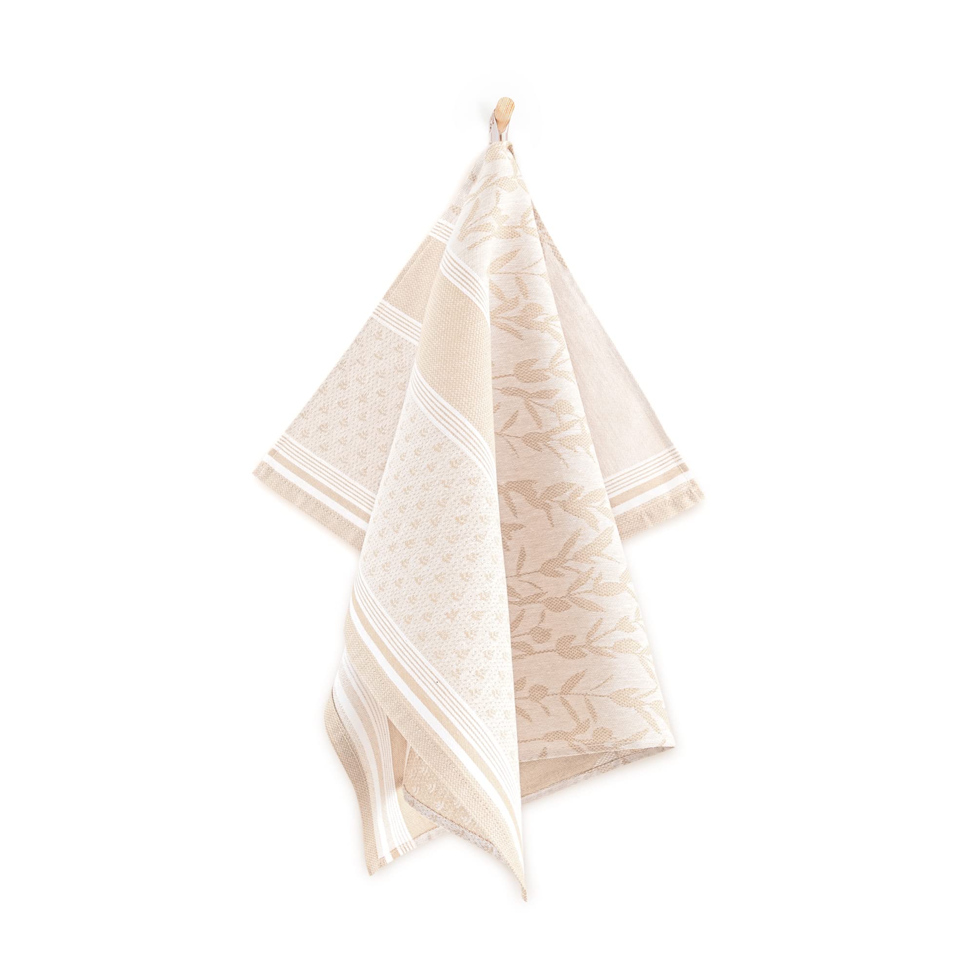 Zwoltex – Juego de Toallas de Cocina, 10 paños de Cocina 50x70cm Hierbas, paños absorbentes, 100% algodón orgánico 200g/m2, Toallas de algodón con Certificado Oeko-Tex - Verde/Beige/Gris