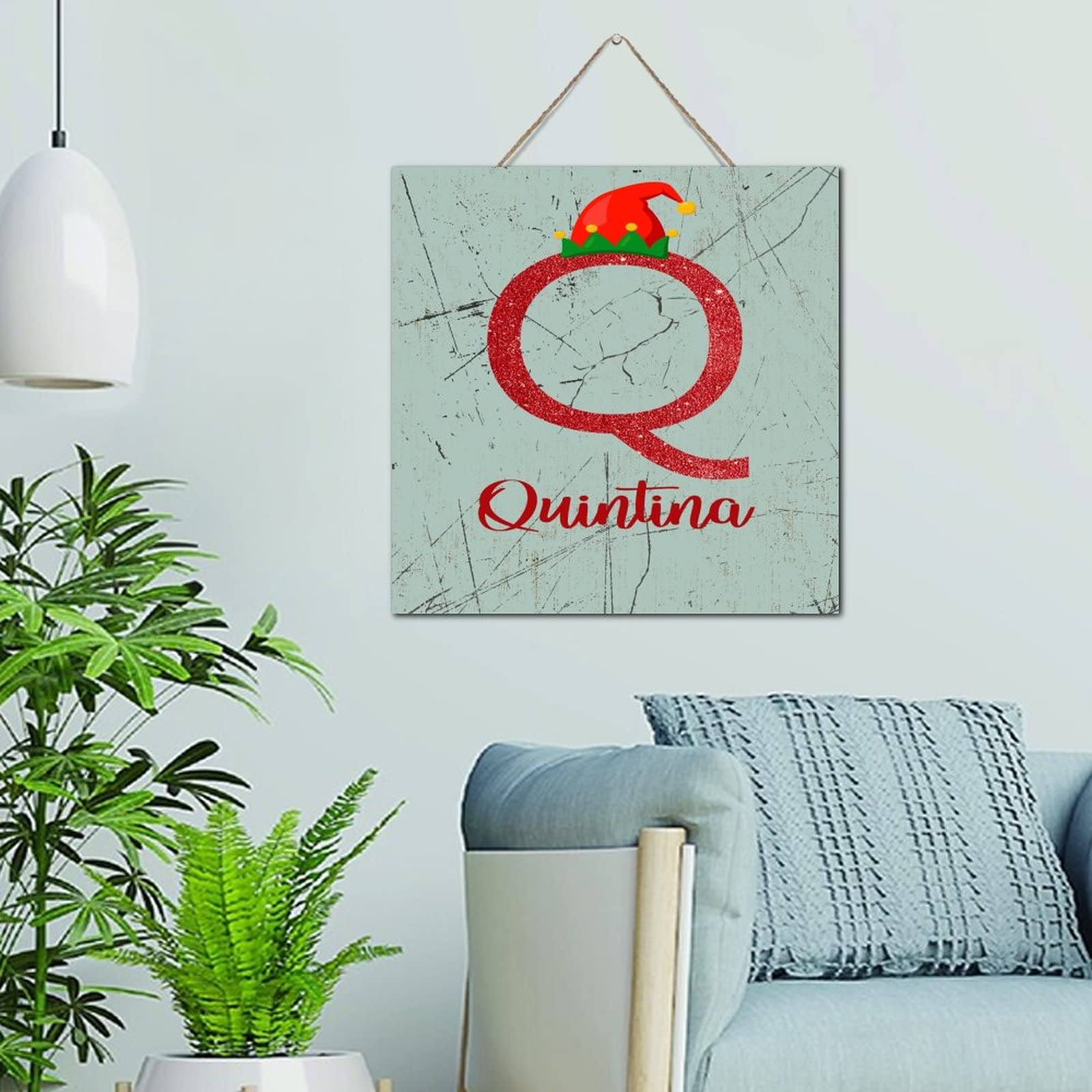 Panneau personnalisé en bois monogramme cadeau idéal pour hiver
