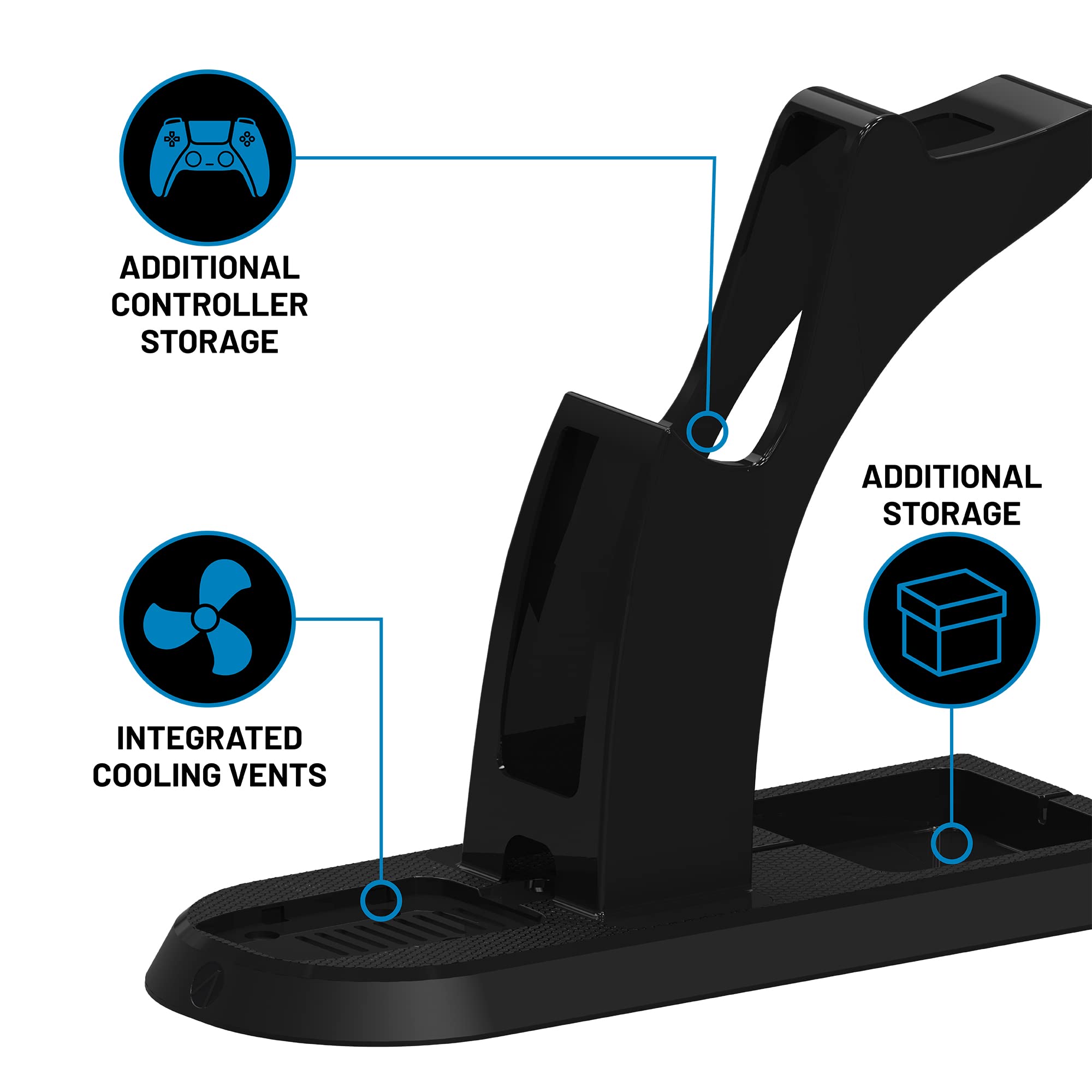 STEALTH Estación de juego definitiva PS5 con auriculares a juego y soporte para mandos a juego y cable de carga USB-C trenzado de 2 m
