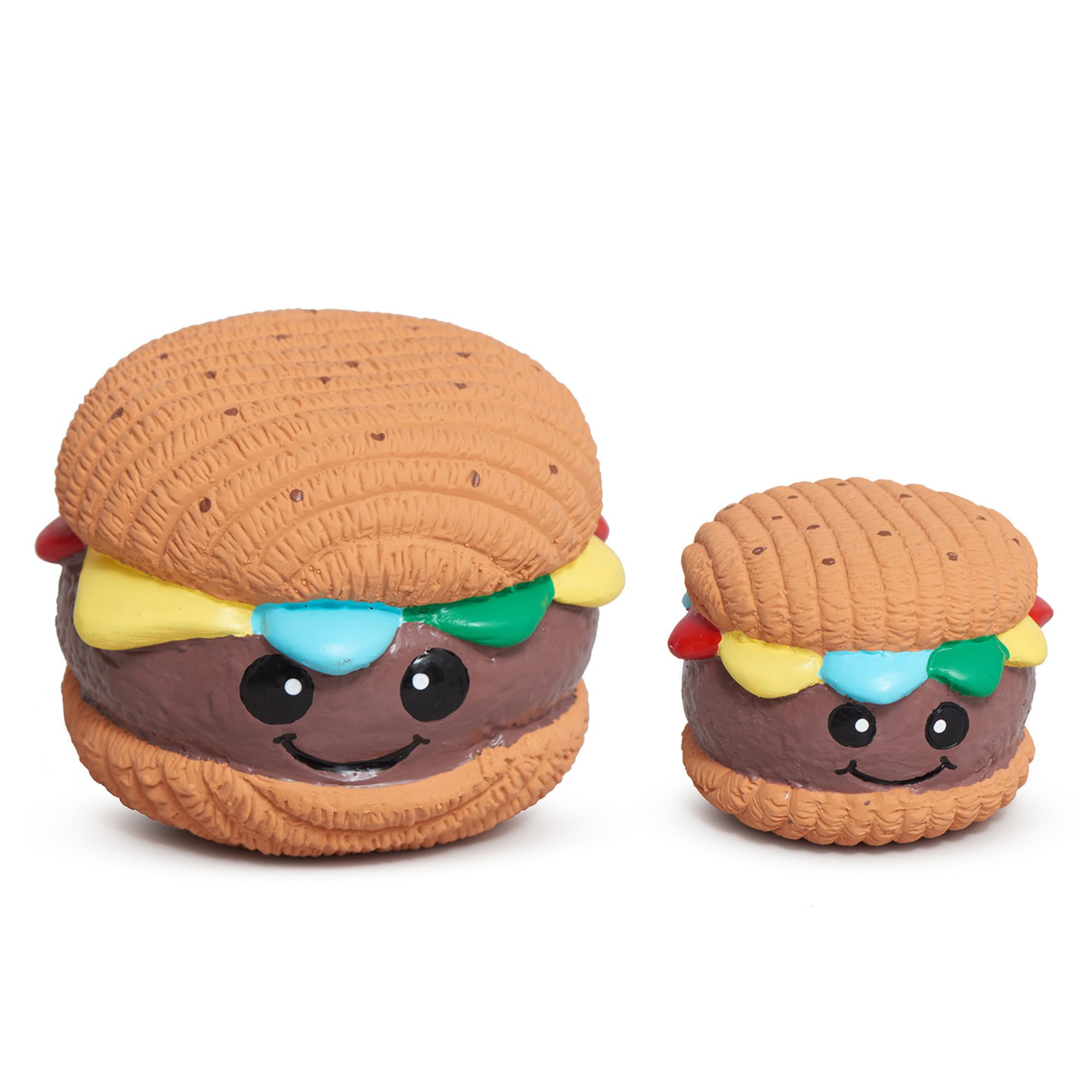 Ruff-Tex Ball Durable Squeaky Dog Toy - Hamburger, Small