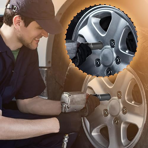 Miniatura 7 de Kit de extracción de bloqueo de rueda de 8 piezas, juego de llaves maestras de tuercas métricas SAE, llave de bloqueo de rueda para quitar