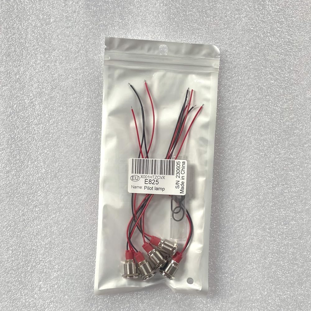 Technical drawing with dimensions and specifications for the 12mm LED indicator light