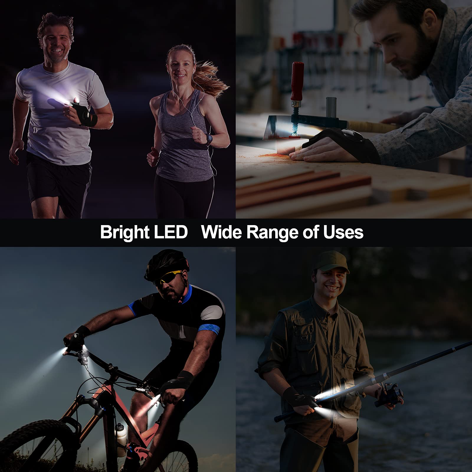 BIIB Regalo Uomo, Guanti con Luce LED, Regalo Uomo Compleanno, Regali per Lui Gadget Utili, Regalo Anniversario per Lui, Regali per Papà, Regali per Lui/Lei, Festa del Papà