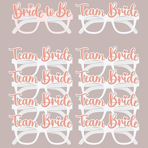 KatchOn, Rose Gold Bachelorette Party Eyeglasses Set - Pack of 10 Bride Tribe Accessories Bride Eyeglasses For Bachelorette Party Photo Props