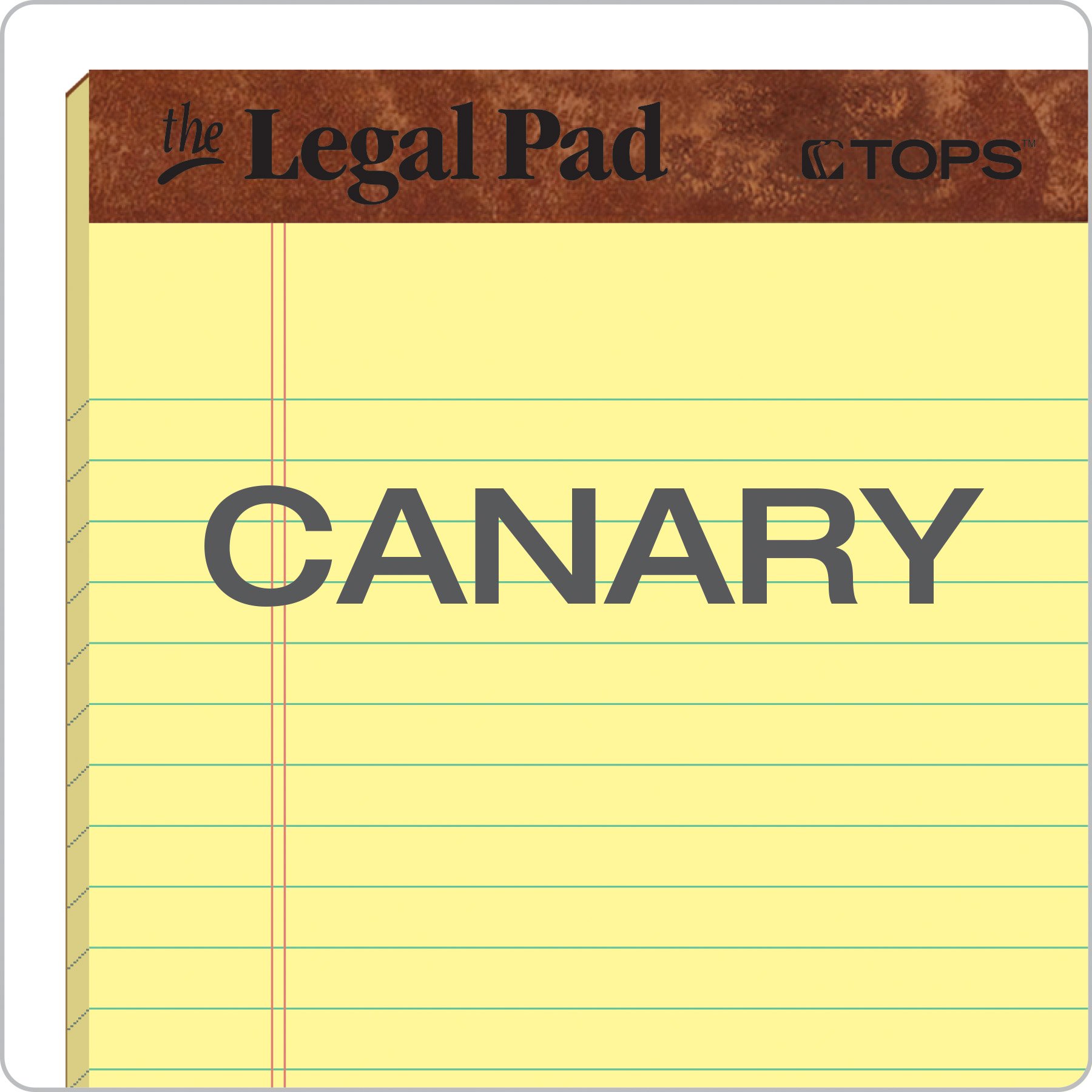 TOPS The Legal Pad Legal Pad, 5 x 8 Inches, Perforated, Canary, Narrow Rule, 50 Sheets per Pad, 5 Pads per Pack (75017)