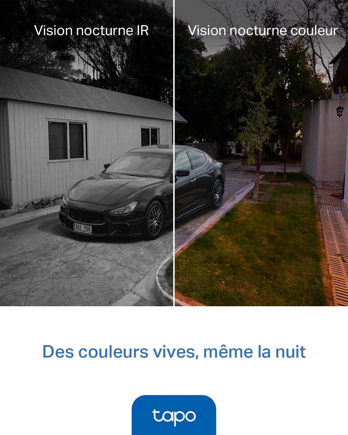 Tapo C610 Kit 2K 3MP Caméra WiFi Extérieur sans Fil Panneau Solaire 360° PTZ Surveillance Batterie 6700mAh Détection Humaine Vision Nocturne Couleurs Suivi AI IP65