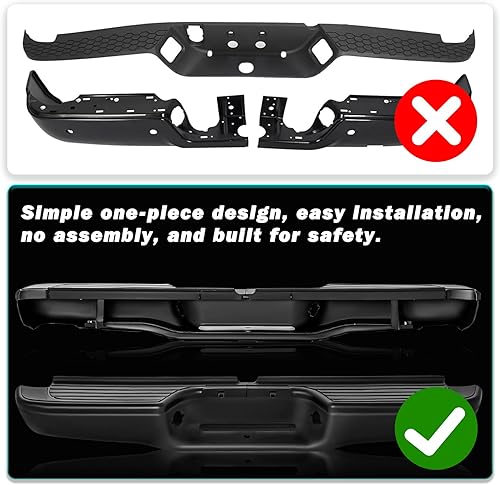 Vista 69 de Reemplazo del conjunto de parachoques trasero para Toyota Tacoma 1995 1996 1997 1998 1999 2000 2001 2002 2003 2004, parachoques de acero cromado