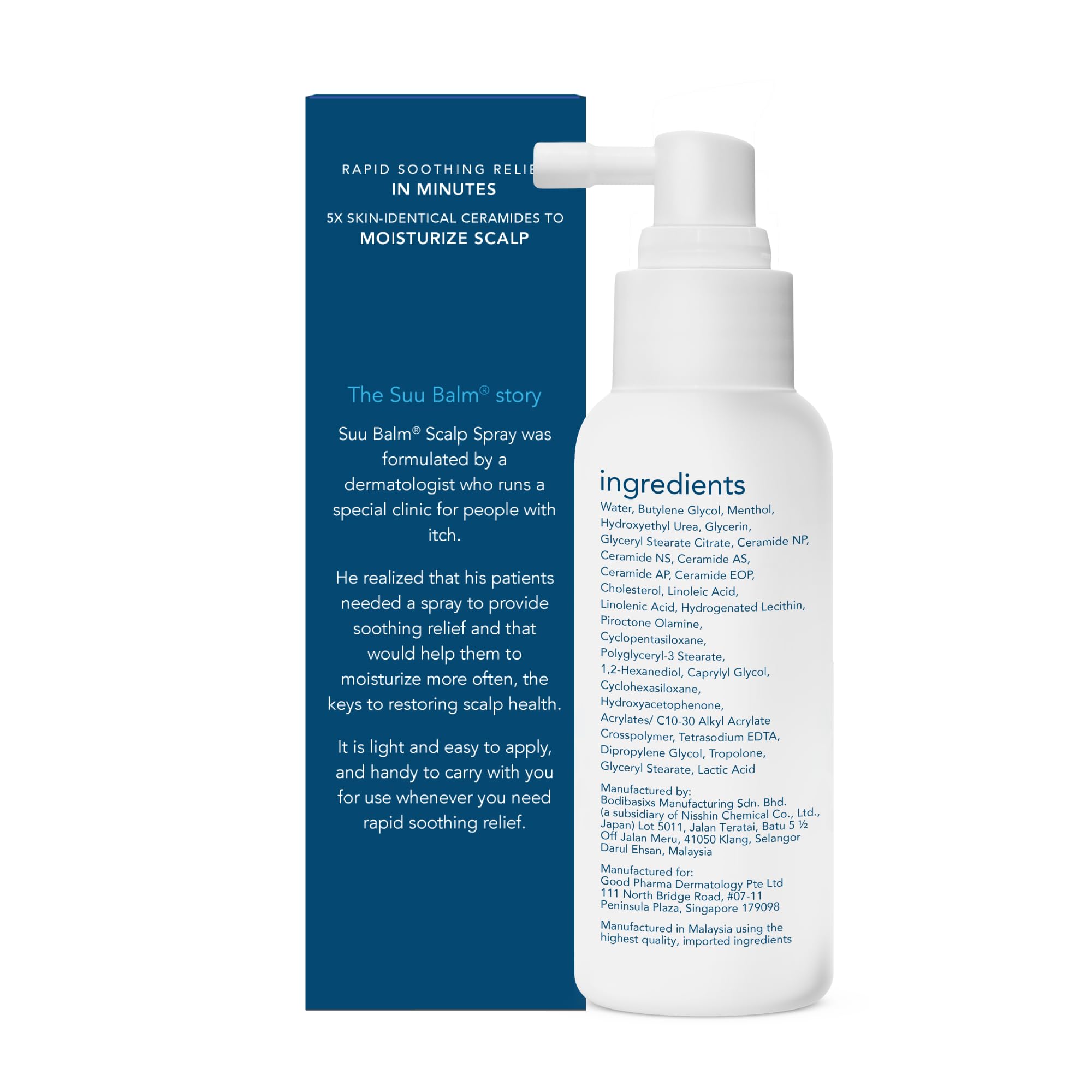 Suu Balm Scalp Care, Rapid Soothing Scalp Relief Spray Moisturiser Treatment, Itchy Scalp Treatments, Spray for Itchy Dry Scalp, Leave In Treatment for Itchy, Sensitive skin, Derm-Formulated (40ml)