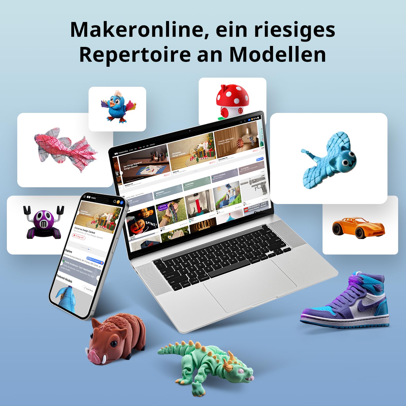 Anycubic Kobra 3 Max 3D-Drucker mit 0,4mm Düse, 420x420x500 mm 600 mm/s Schnelles Drucken, Vollautomatische Kalibrierung, AI Intelligentes Drucken, Optionaler Mehrfarbendruck