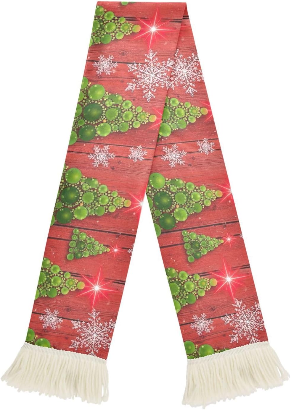 CHIFIGNO Christmas Tree Red Sports Fan Scarf, Soft Polyester Soccer Scarf, Quick Dry Supporter Towel, Match Day Accessories