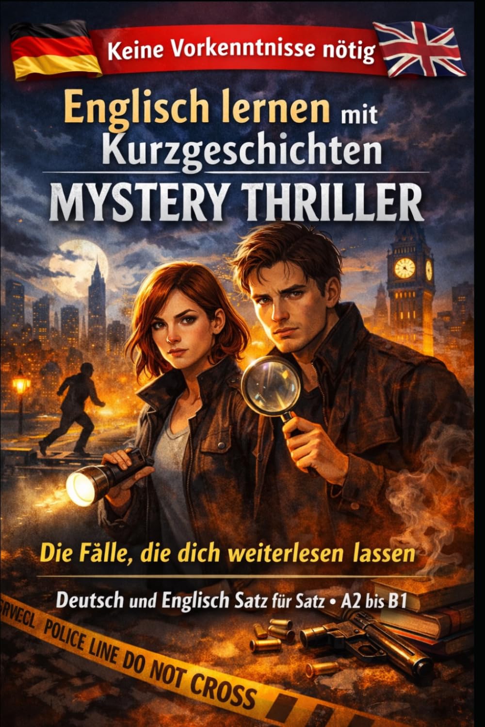 Englisch lernen mit Kurzgeschichten: Mystery Thriller: Deutsch und Englisch Satz für Satz, A2 bis B1, Für Anfänger, Kinder und Erwachsene