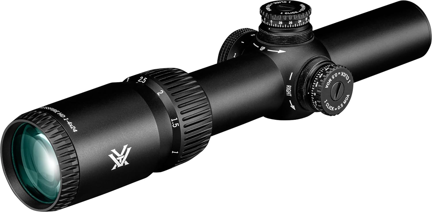 Labeled diagram of Vortex Crossfire HD riflescope components