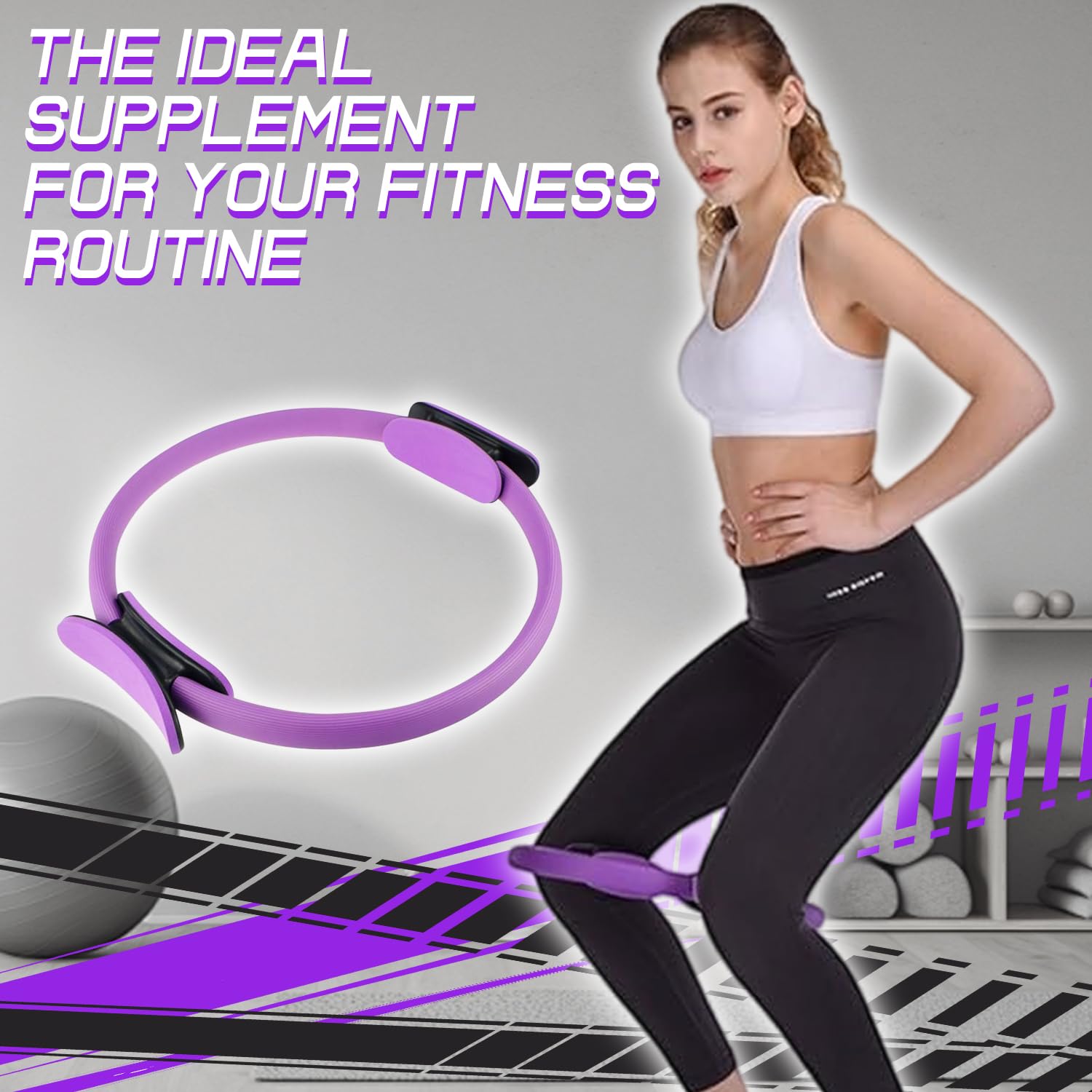 Pilates Ring Set, Pilates Rings Kit Für Frauen, Yoga Widerstandsring, Yoga Fitness Ring, Yoga Fitness Magic Circle, Yoga Ring Mit Doppelgriff, für Beine Arme und Oberschenkel Gewichtsverlust