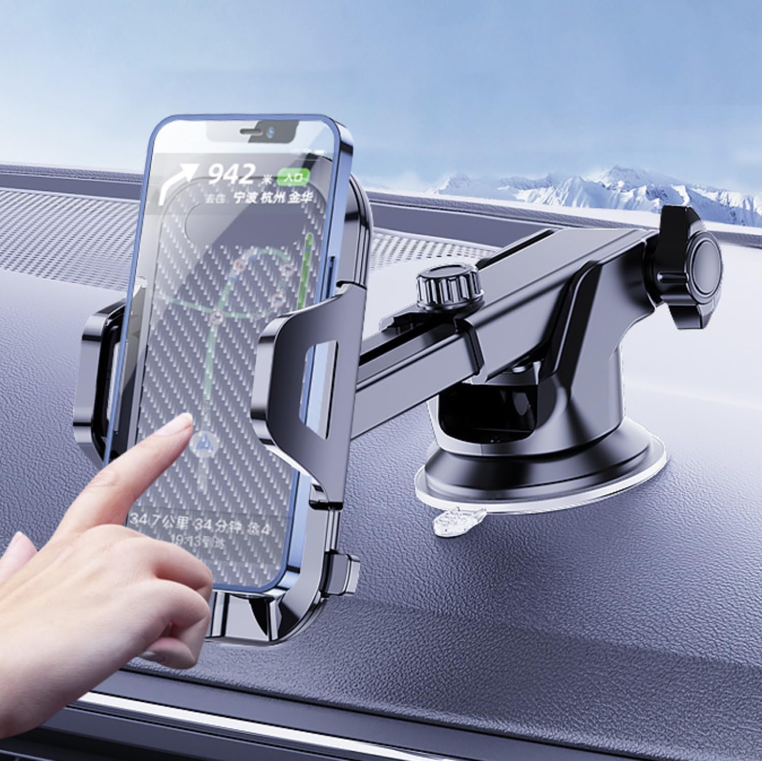 Suporte de telefone para carro, suporte de telefone de carro com clipe de gancho de metal atualizado para saída de ar, suportes de smartphones para carro