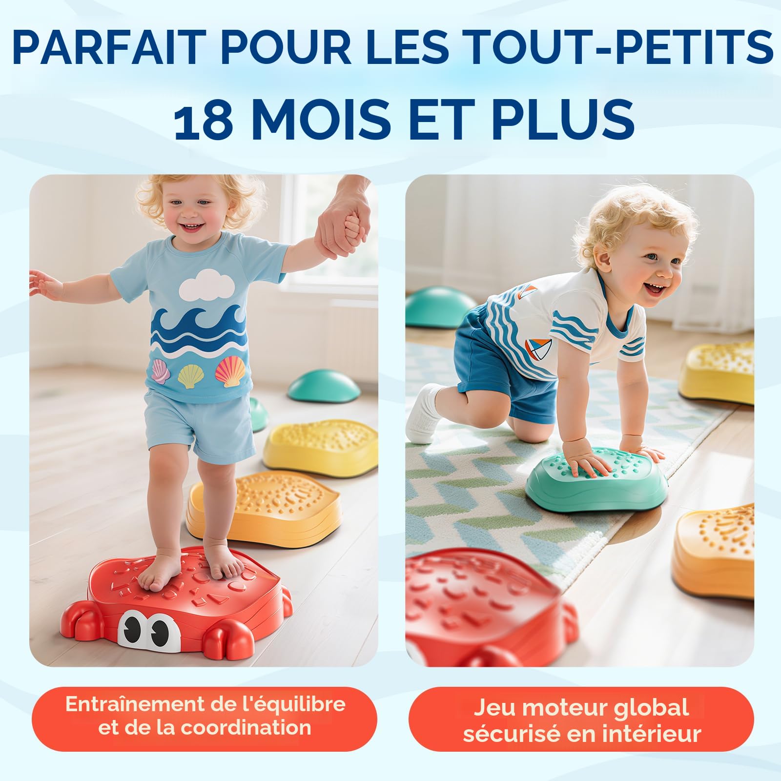 PARCOURS D'OBSTACLES EN pierre d'équilibre 6x pour enfants et famille