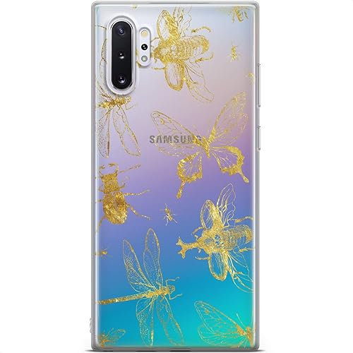 Miniatura 5 de Funda compatible con Samsung Galaxy A73 A72 5G A71 A70 A53 A52 A32 A50 A21s cubierta dorada, delgada y flexible, libélula, elegante, Beetle Girl,